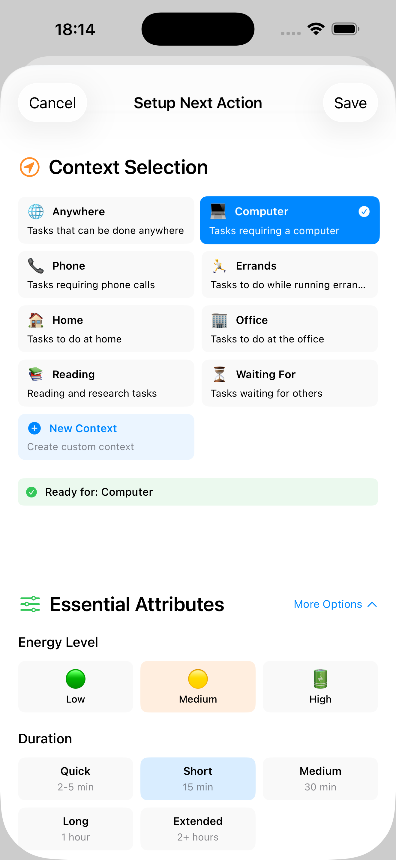 Set Context and GTD Attributes